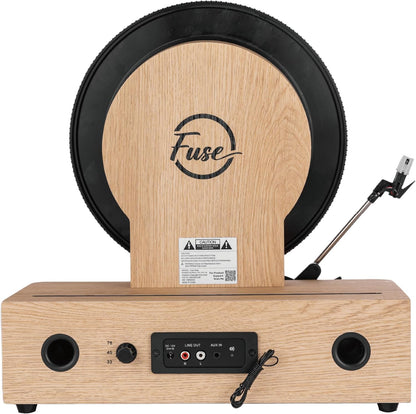 Wrap Vertical Record Player With Bluetooth In/Out. Fm Radio. And Built-In Album Cover Holder