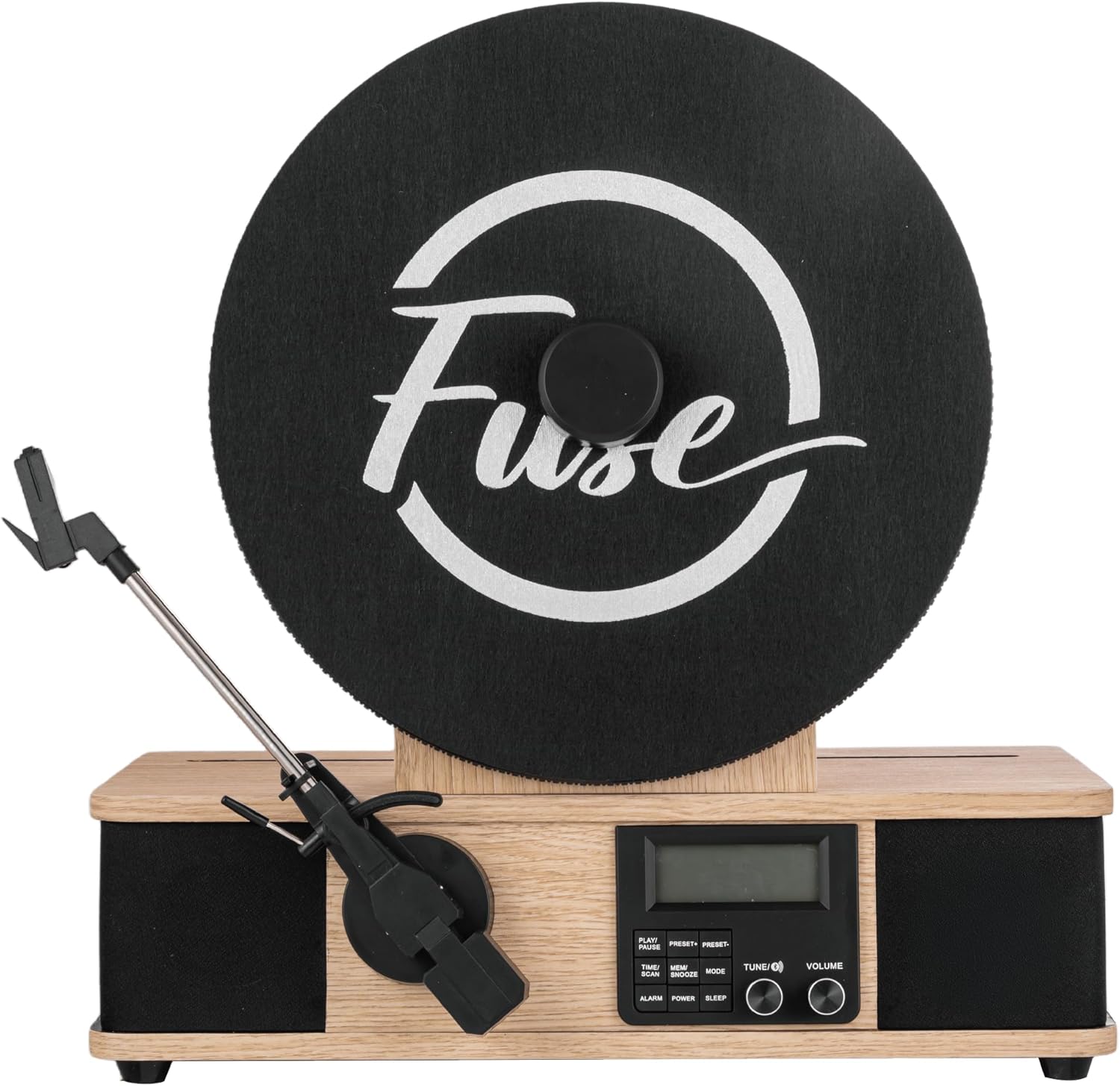 Wrap Vertical Record Player With Bluetooth In/Out. Fm Radio. And Built-In Album Cover Holder