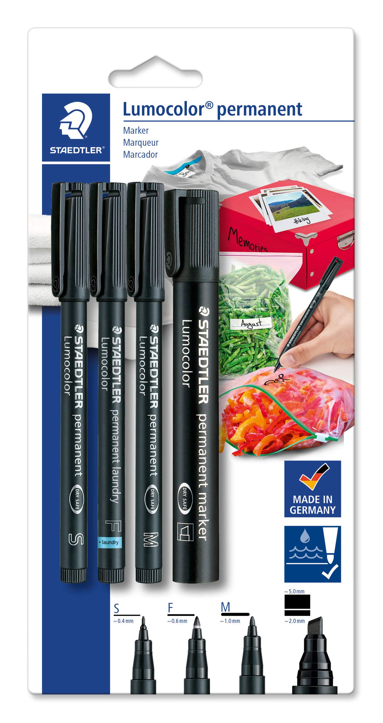 Staedtler – Lumocolor Permanent Marker Set – 4 Pcs Black (60 Bk-6)