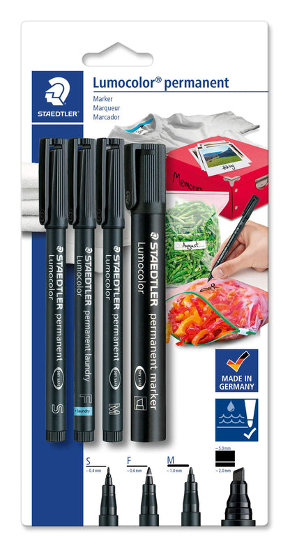 Staedtler – Lumocolor Permanent Marker Set – 4 Pcs Black (60 Bk-6)