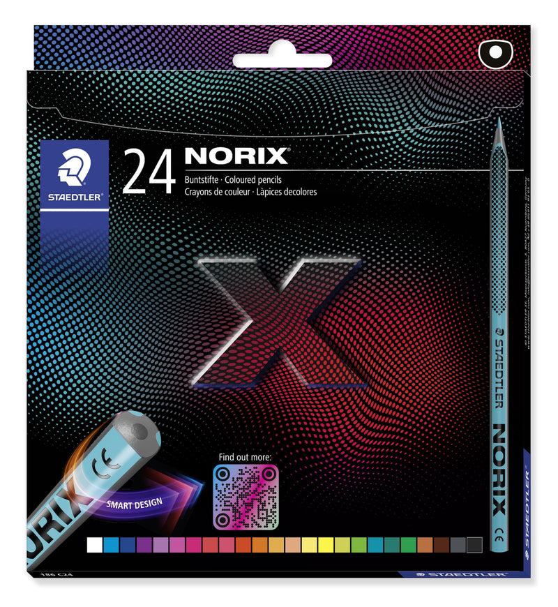 STAEDTLER Lot de 24 crayons de couleur NORIX 24 couleurs assorties 186 C24