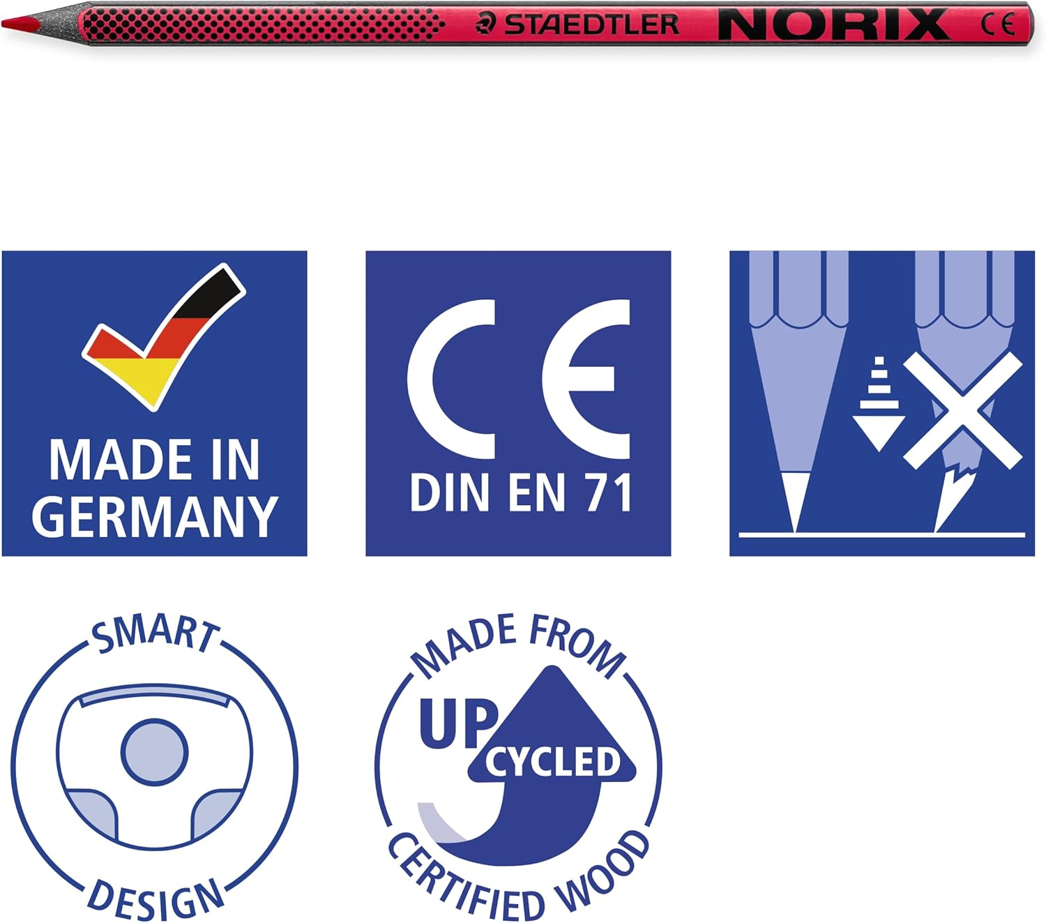 STAEDTLER Lot de 24 crayons de couleur NORIX 24 couleurs assorties 186 C24