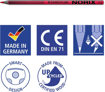 STAEDTLER Lot de 24 crayons de couleur NORIX 24 couleurs assorties 186 C24