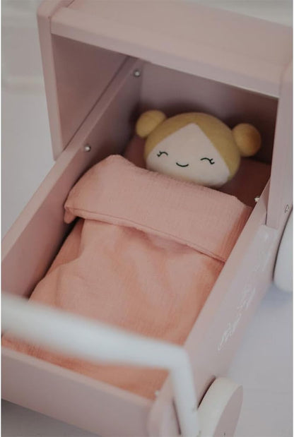 Claire 36-2035 Doll Bed Linen Set, Rose