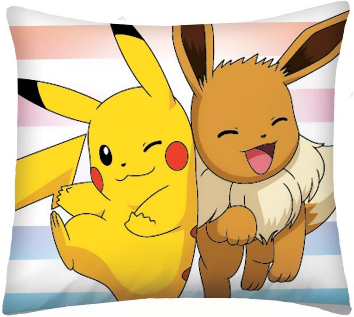 Pokemon Pikachu e Amici Set di biancheria da letto per bambini, copripiumino reversibile, 135 x 200 cm + federa 80 x 80 cm, Öko-Tex Standard in cotone