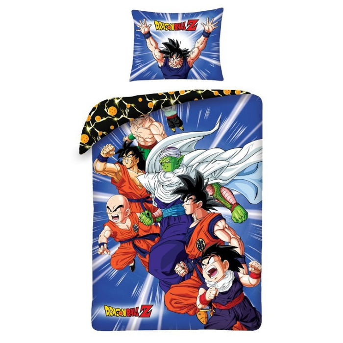 Halantex Dragon Ball Z Goku Small Vegeta Reversible Duvet Cover 140 x 200 cm and Pillowcase 70 x 90 cm – Multicoloured – 100% Cotton, DB-1103BL