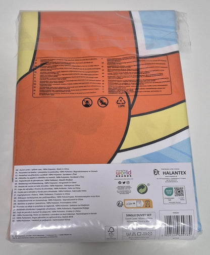 Biancheria da letto per bambini, reversibile, con copripiumino da 140 x 200 cm, federa da 70 x 90 cm, motivo Pokemon con Pikachu, Glumanda, scarabeo e Bulbizarr