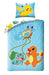 Biancheria da letto per bambini, reversibile, con copripiumino da 140 x 200 cm, federa da 70 x 90 cm, motivo Pokemon con Pikachu, Glumanda, scarabeo e Bulbizarr