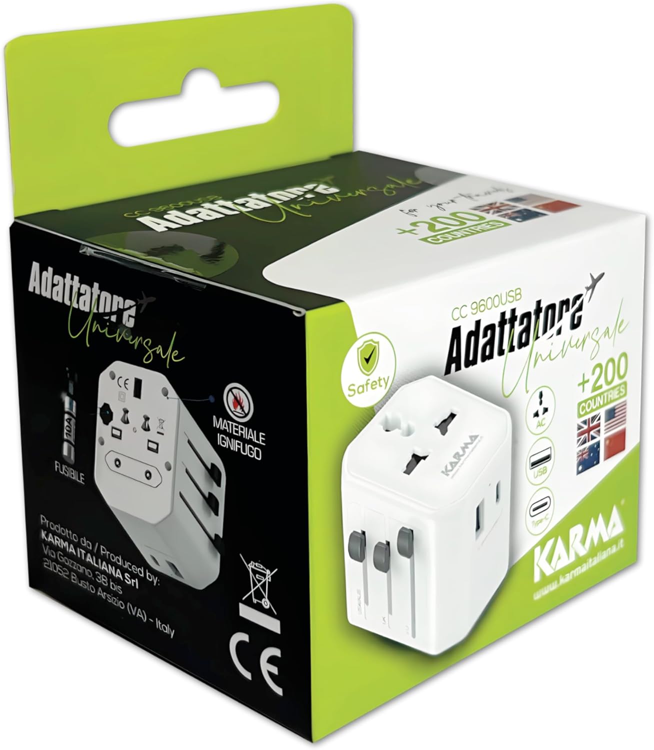 Karma: Adattatore Da Viaggio 2 Porte Usb E Cavo