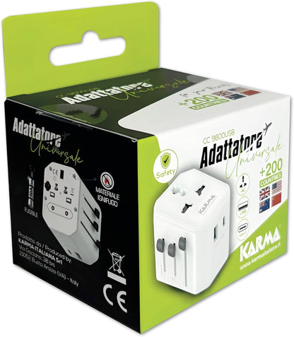 Karma: Adattatore Da Viaggio 2 Porte Usb E Cavo