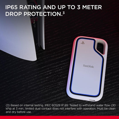 SanDisk Extreme Portable SSD PS5 1TB, Officially Licensed for PlayStation 5 Consoles and PC's, read speeds up to 1000 MB/s, 3 Meter Drop Protection, USB 3.2 Gen2, Discord Nitro 1 Month Trial