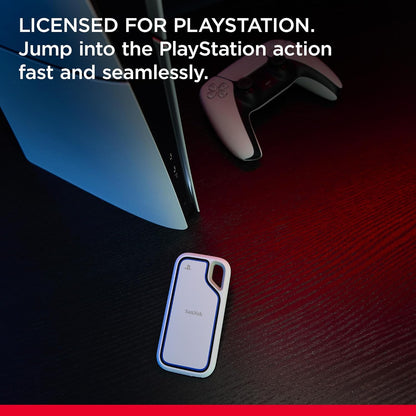 SanDisk Extreme Portable SSD PS5 1TB, Officially Licensed for PlayStation 5 Consoles and PC's, read speeds up to 1000 MB/s, 3 Meter Drop Protection, USB 3.2 Gen2, Discord Nitro 1 Month Trial