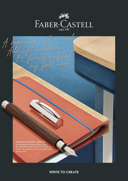 Faber-Castell Ambition 148181 Pear, inklusive Geschenkverpackung, Schaftfarbe: Brown/Silver Fountain Pen