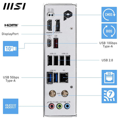 MSI PRO B850M-P WIFI Motherboard, mATX - Supports AMD Ryzen 9000/8000 / 7000 Processors, AM5 - DDR5 Memory Boost (8200+ MT/s OC), PCIe 5.0 x16 & 4.0 x16, M.2 Gen5, Wi-Fi 7, 5G LAN