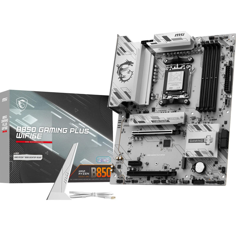 MSI B850 GAMING PLUS WIFI6E Motherboard, ATX - Supports AMD Ryzen 9000/8000 / 7000 Processors, AM5 - DDR5 Memory Boost 8200+ MT/s (OC), PCIe 4.0 x16, M.2 Gen5, Wi-Fi 6E, 2.5G LAN