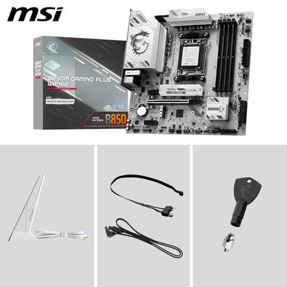 MSI B850M GAMING PLUS WIFI6E Motherboard, mATX - Supports AMD Ryzen 9000/8000 / 7000 Processors, AM5 - DDR5 Memory Boost 8200+ MT/s (OC), PCIe 4.0 x16, M.2 Gen5, Wi-Fi 6E, 2.5G LAN