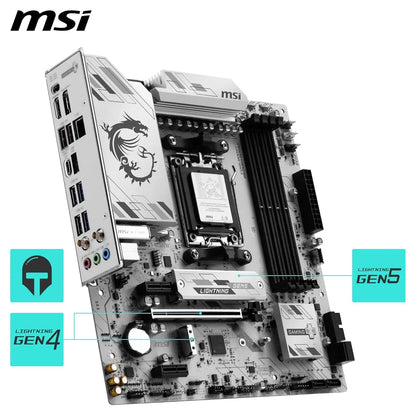 MSI B850M GAMING PLUS WIFI6E Motherboard, mATX - Supports AMD Ryzen 9000/8000 / 7000 Processors, AM5 - DDR5 Memory Boost 8200+ MT/s (OC), PCIe 4.0 x16, M.2 Gen5, Wi-Fi 6E, 2.5G LAN