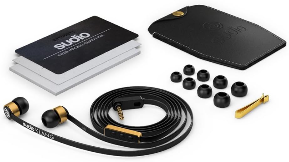 Sudio KLANG In-Ear Earphones in Black with Gold Metal