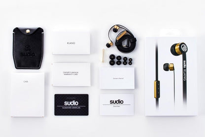 Sudio KLANG In-Ear Earphones in Black with Gold Metal