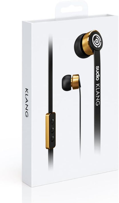 Sudio KLANG In-Ear Earphones in Black with Gold Metal