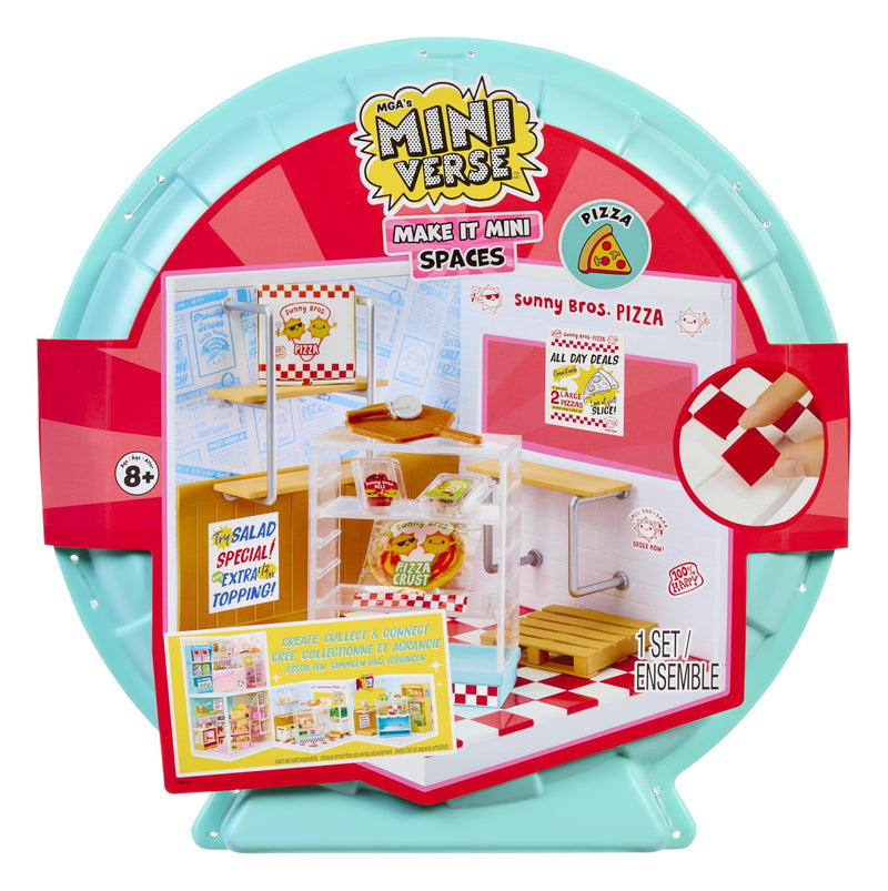 MGA's Miniverse Make It Mini Spaces Pizza Shop - Incluye 1 Pack, Juego de construcción, DIY, Manualidades, para Coleccionistas y Niños Mayores de 8 Años, NO Comestible