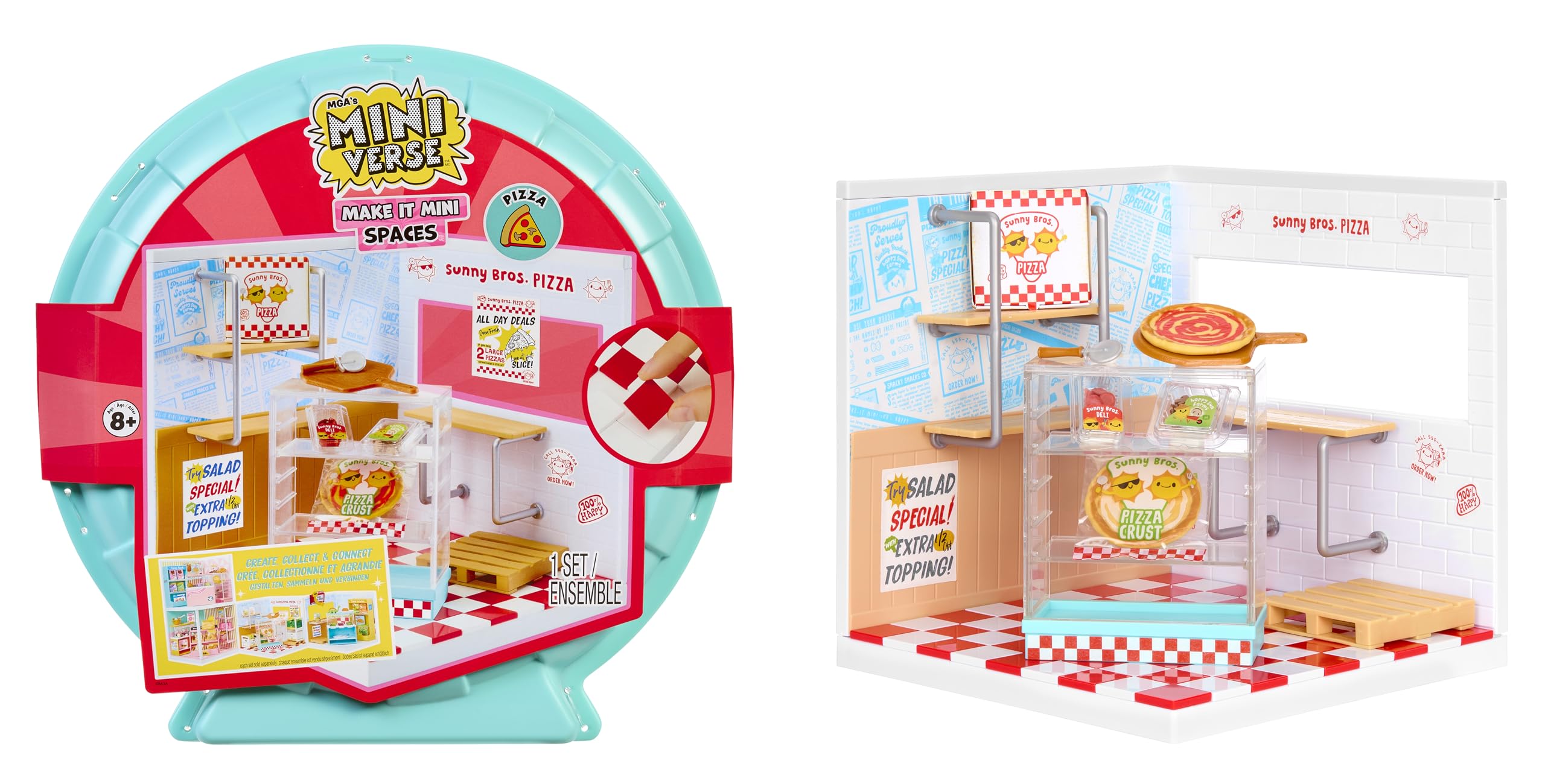 MGA's Miniverse Make It Mini Spaces Pizza Shop - Inclusief 1 Set, Bouwset, Doe-Het-Zelf, Knutselen, Voor verzamelaars & Kinderen vanaf 8 jaar, NIET EETBAAR