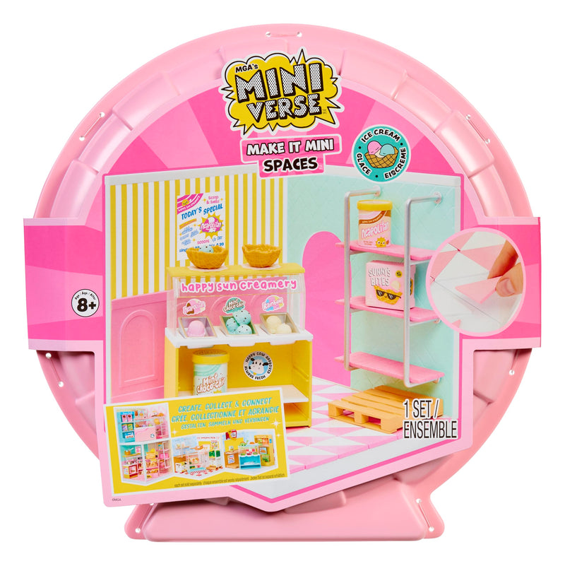 MGA's Miniverse Make It Mini Spaces Ice Cream Shop - Inklusive 1 Packung, BAU-Set, DIY, Bastelei, Für Sammler & Kinder ab 8 Jahren, Nicht ESSBAR