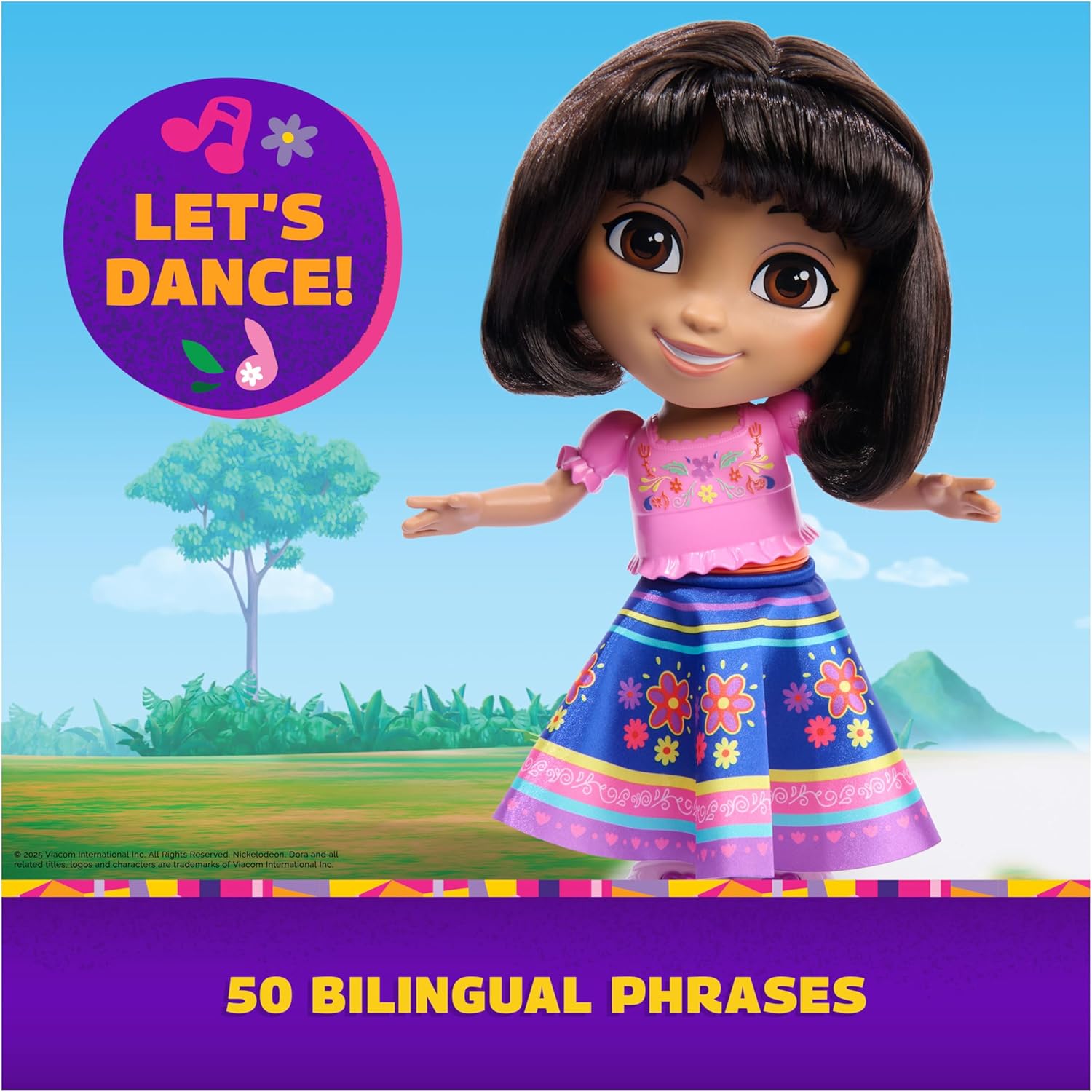Dora, Dance with Me Dora, Interactive Dancing Doll with 2 Skirts, Bilingual Phrases and Music, Kids Toys for Girls and Boys Ages 3 and Up