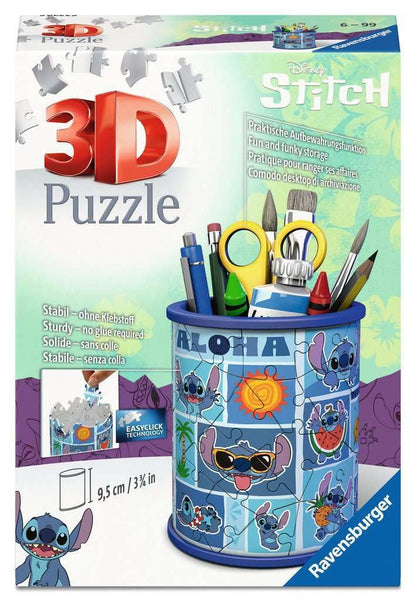 Ravensburger Disney Stitch Pencil Holder 54 piece 3D Jigsaw Puzzle for Adults and Kids Age 6 Years Up - No Glue Required