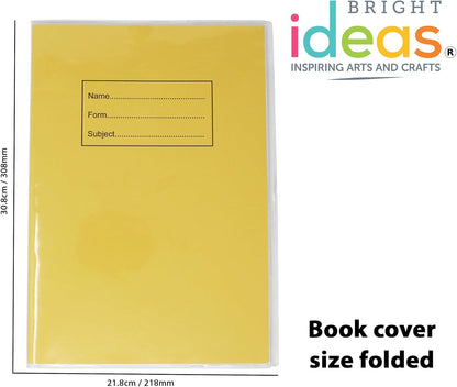 Bright Ideas Clear PVC Book Covers – A4, 250 Micron, PK10 Covers. Thicker and Extra Strong Sturdy Plastic Book Covers. Easy to Clean Plastic and Wipeable Made to Protect School Exercise Books. BI9000.