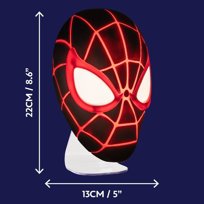 Paladone Miles Morales Spider-Man Mask Light, Wall Mountable or Freestanding LED Lamp, Officially Licensed Marvel Comics Merchandise for Bedrooms, Home and Collectors, Gift Ideas