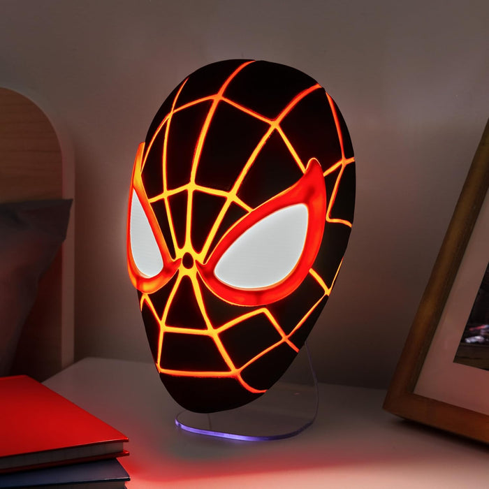Paladone Miles Morales Spider-Man Mask Light, Wall Mountable or Freestanding LED Lamp, Officially Licensed Marvel Comics Merchandise for Bedrooms, Home and Collectors, Gift Ideas