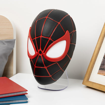 Paladone Miles Morales Spider-Man Mask Light, Wall Mountable or Freestanding LED Lamp, Officially Licensed Marvel Comics Merchandise for Bedrooms, Home and Collectors, Gift Ideas