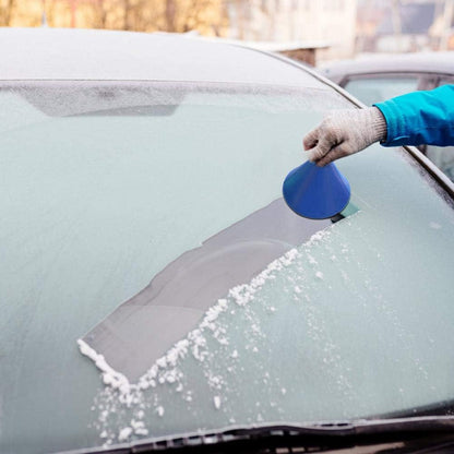 Yunhigh cono a forma di neve raschietto per ghiaccio auto parabrezza neve strumento di rimozione portatile e antigraffio per SUV auto Windows, Style 2 - red