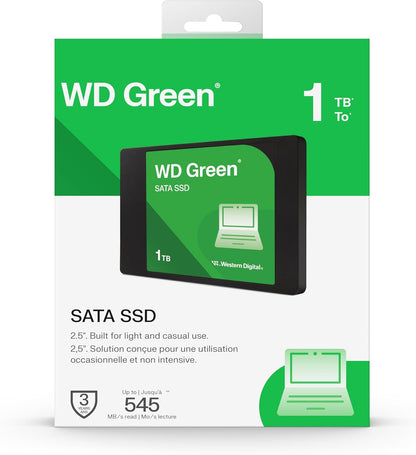 Western Digital WD Green SATA 1TB, Up to 545MB/s, 2.5"/7mm, 3Y Warranty, Internal Solid State Drive (WDS100T5G0A-00CPT0