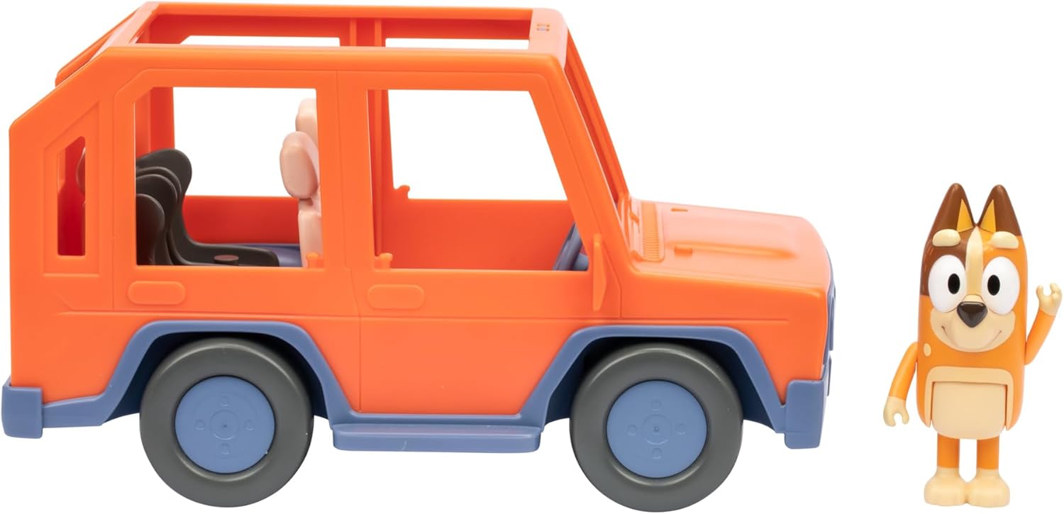 Bluey Heeler Family Road Trip 4WD Vehicle, Includes Articulated Chilli Figure, With Open Roof To Easily Fit 4 Figures Inside, Ideal for all 2.5 Inch Figures (Sold Separately