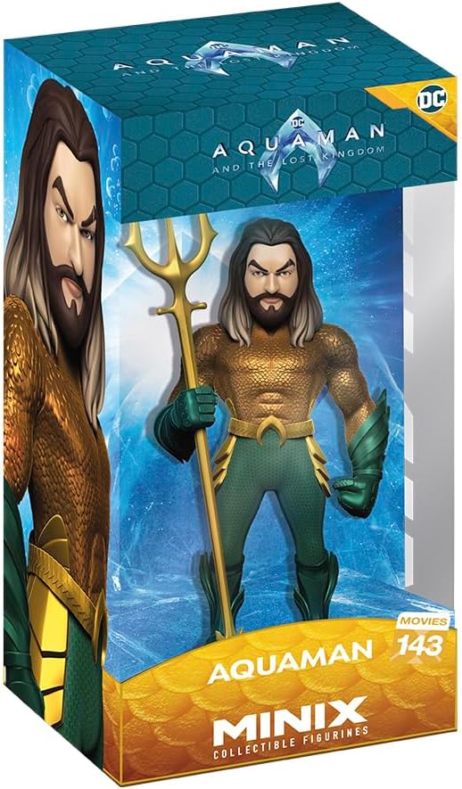 MINIX Bandai Sammelfigur, 12 cm, DC, Aquaman, Sammlerstücke für Ausstellung, Geschenkidee, Spielzeug für Kinder und Erwachsene, TV-Fans (MN19212