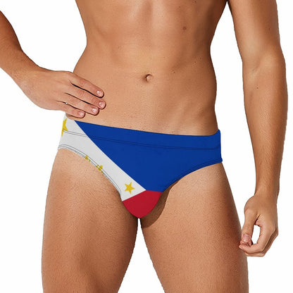 Republic of the Philippines National Flag Men's Swimwear Bikini Briefs Soft Triangle Thong Swimsuit Briefs Swim Trunk Sports Underwear Medium
