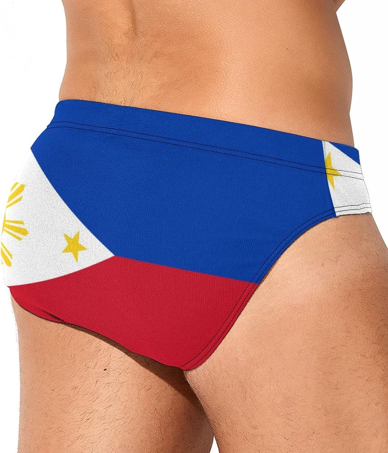 Republic of the Philippines National Flag Men's Swimwear Bikini Briefs Soft Triangle Thong Swimsuit Briefs Swim Trunk Sports Underwear Medium