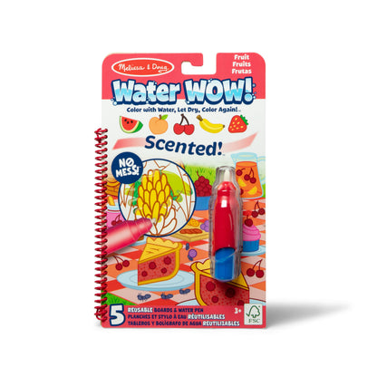 Melissa & Doug Scented Water WOW Age 3+ Reusable Water-Reveal Colouring Activity Pad Travel Toy – Fruit