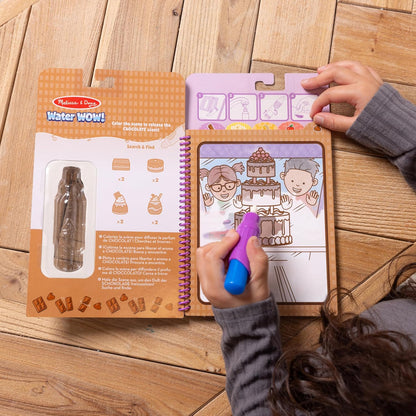Melissa & Doug Scented Water WOW Age 3+ Reusable Water-Reveal Colouring Activity Pad Travel Toy – Treats, 7 CT