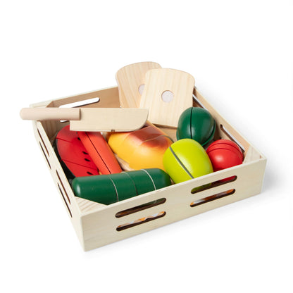 Melissa & Doug Schneiden von Essen aus Holz | Fantasiespiel | Essensspiel | 3+ | Geschenk für Jungen oder Mädchen, 487, Mehrfarben, Cutting food