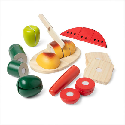 Melissa & Doug Schneiden von Essen aus Holz | Fantasiespiel | Essensspiel | 3+ | Geschenk für Jungen oder Mädchen, 487, Mehrfarben, Cutting food