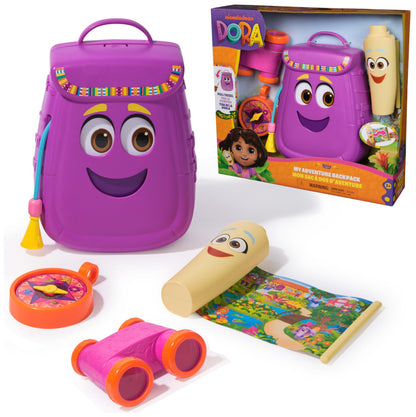 Dora, My Adventure Backpack, with Explorer Accessories‚ A Retractable Map, Toy Binoculars and Compass, Kids Toys for Girls and Boys Ages 3 and Up