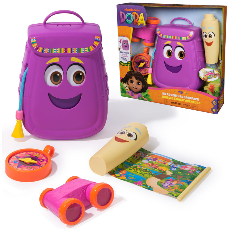 Dora, My Adventure Backpack, with Explorer Accessories‚ A Retractable Map, Toy Binoculars and Compass, Kids Toys for Girls and Boys Ages 3 and Up