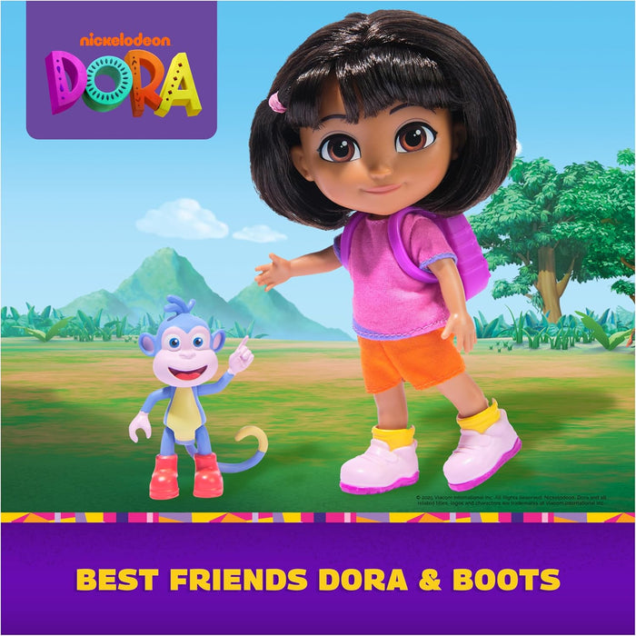 Dora, Best Friends Dora & Boots Set, 15.2-cm Doll with Clothes, Backpack and Boots Toy Figure, Kids Toys for Girls and Boys Ages 3 and Up