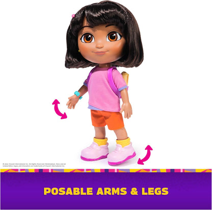 Dora, Sing & Explore Dora Doll with Music, Sound Effects, Bilingual Phrases, Doll Clothes and Accessories, Kids Toys for Girls and Boys Ages 3 and Up