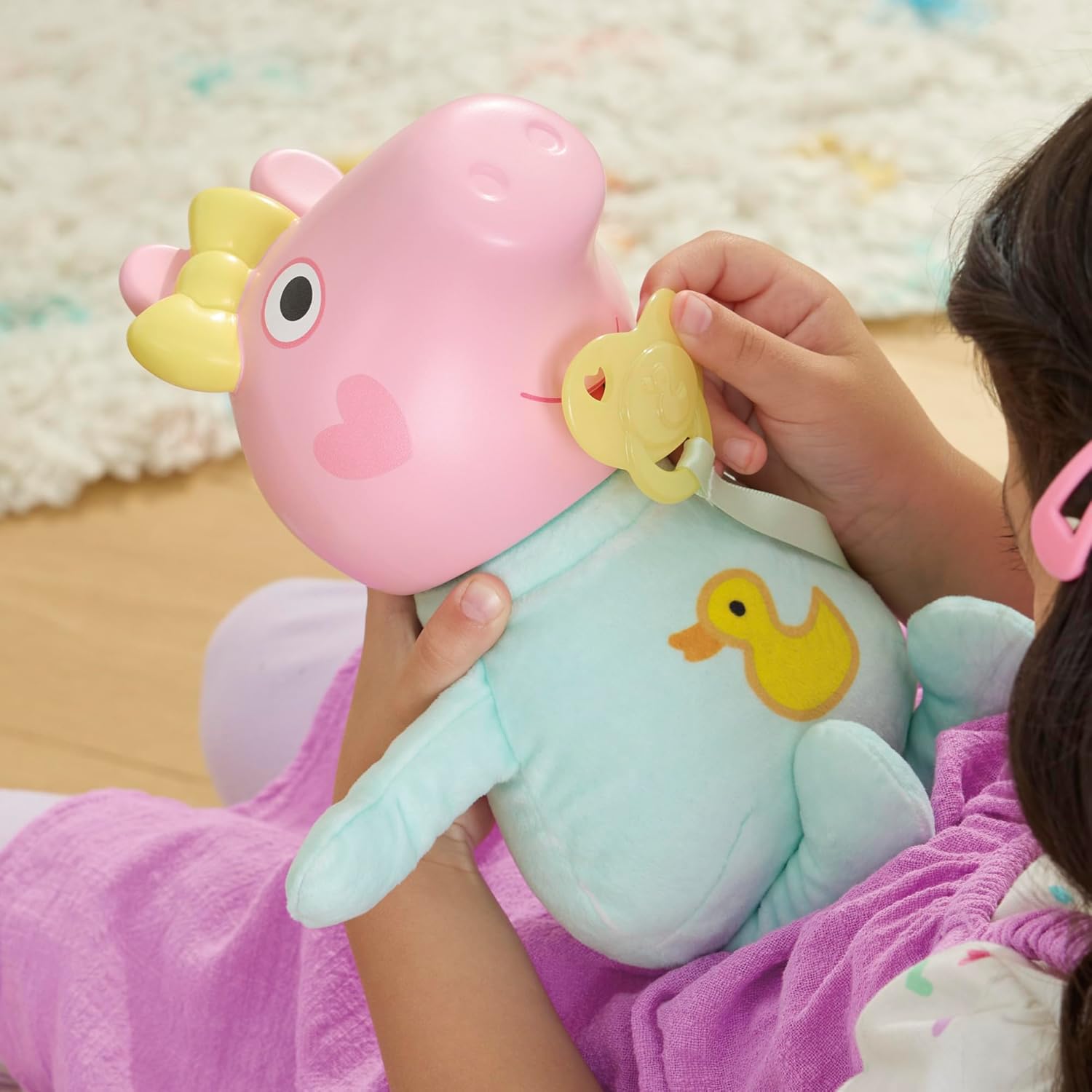 Peppa Pig Oinks and Snuggles Evie Interactive Baby Doll, 28 cm