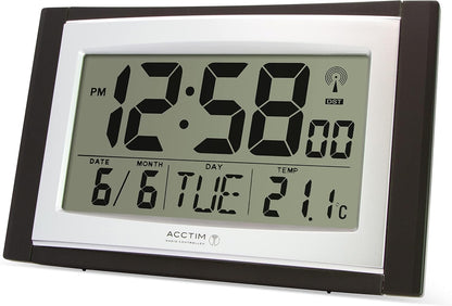 Acctim Wall Desk Clock, Black, Large Display