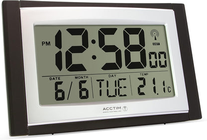 Acctim Wall Desk Clock, Black, Large Display